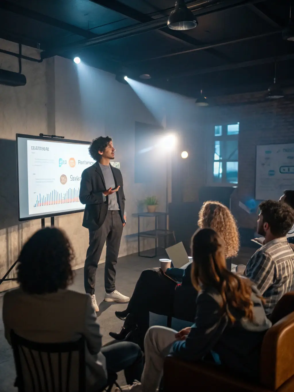 An image of a startup founder confidently presenting a funding pitch to potential investors, symbolizing Growspark.fun's expertise in securing funding for South African startups.